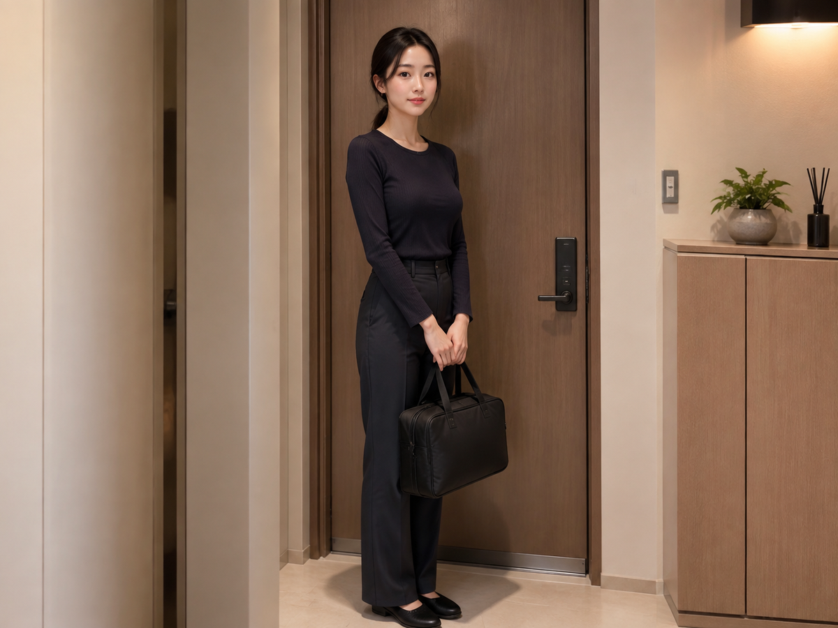 인천 청라 방문 홈케어 일정을 준비하는 젊은 성인 한국 여성 관리사